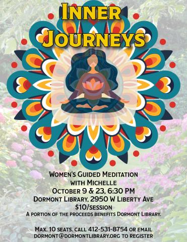 Women's Guided Meditation flyer for October 2024