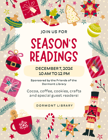 Season's Readings flyer. Please see the event description.