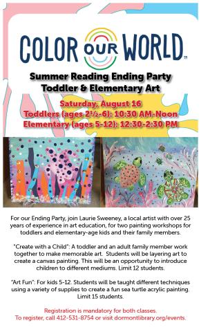 Summer Reading Ending Party: Toddler & Elementary Art
