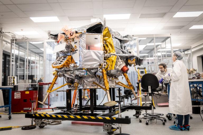 Photo of a prototype Peregrine Lunar Lander