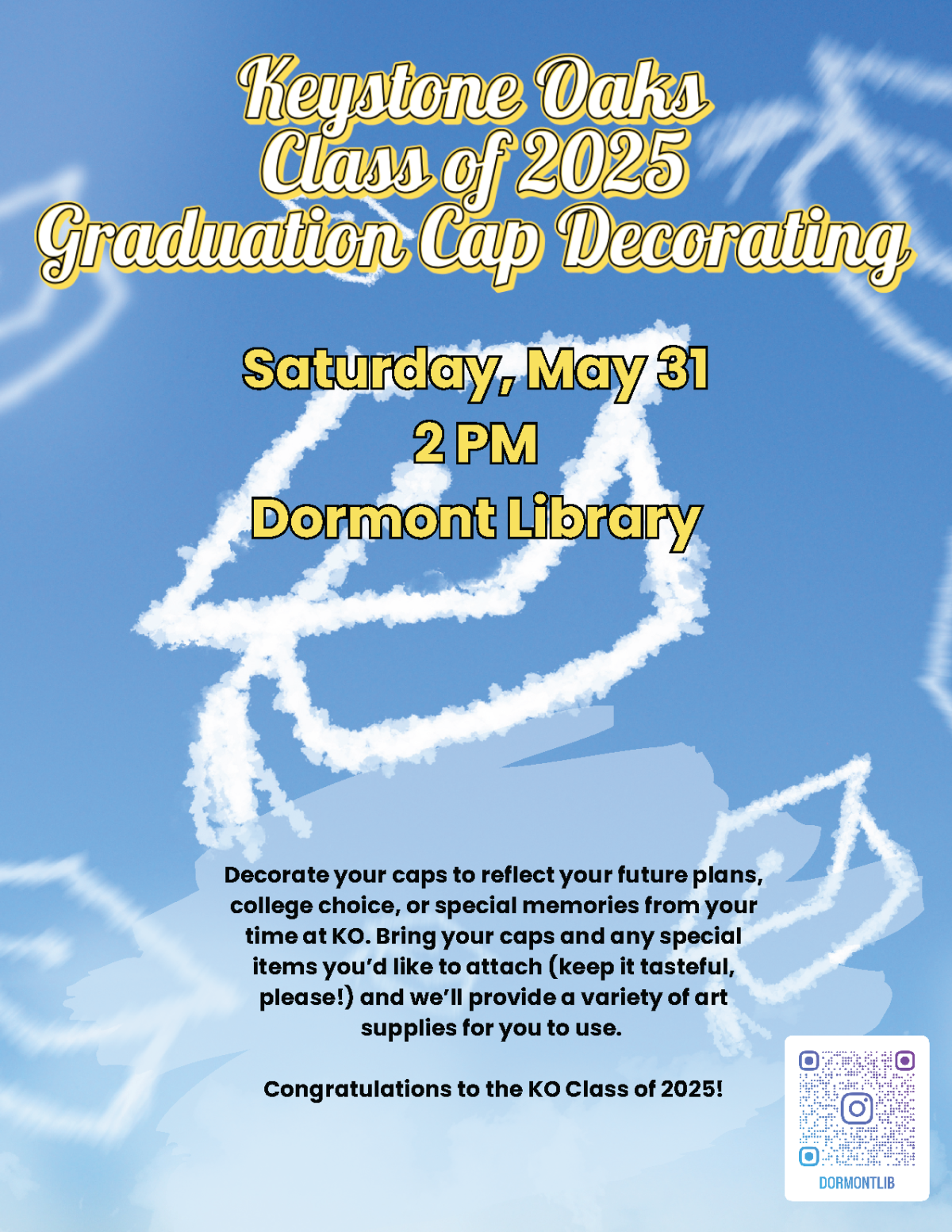 KOSD Cap Decorating: Saturday, May 31 at 2 PM